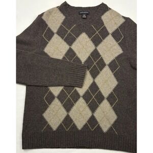 Lot of 2 Banana Republic Argyle Sweater + VTG Merino Long Sleeve Polo XL EUC